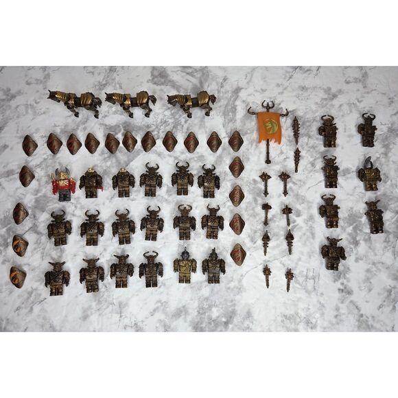 Mega Bloks Krystal Dragons Fire Ice 59 piece Mini Figure Horse Weapon Parts Lot - Picture 1 of 9